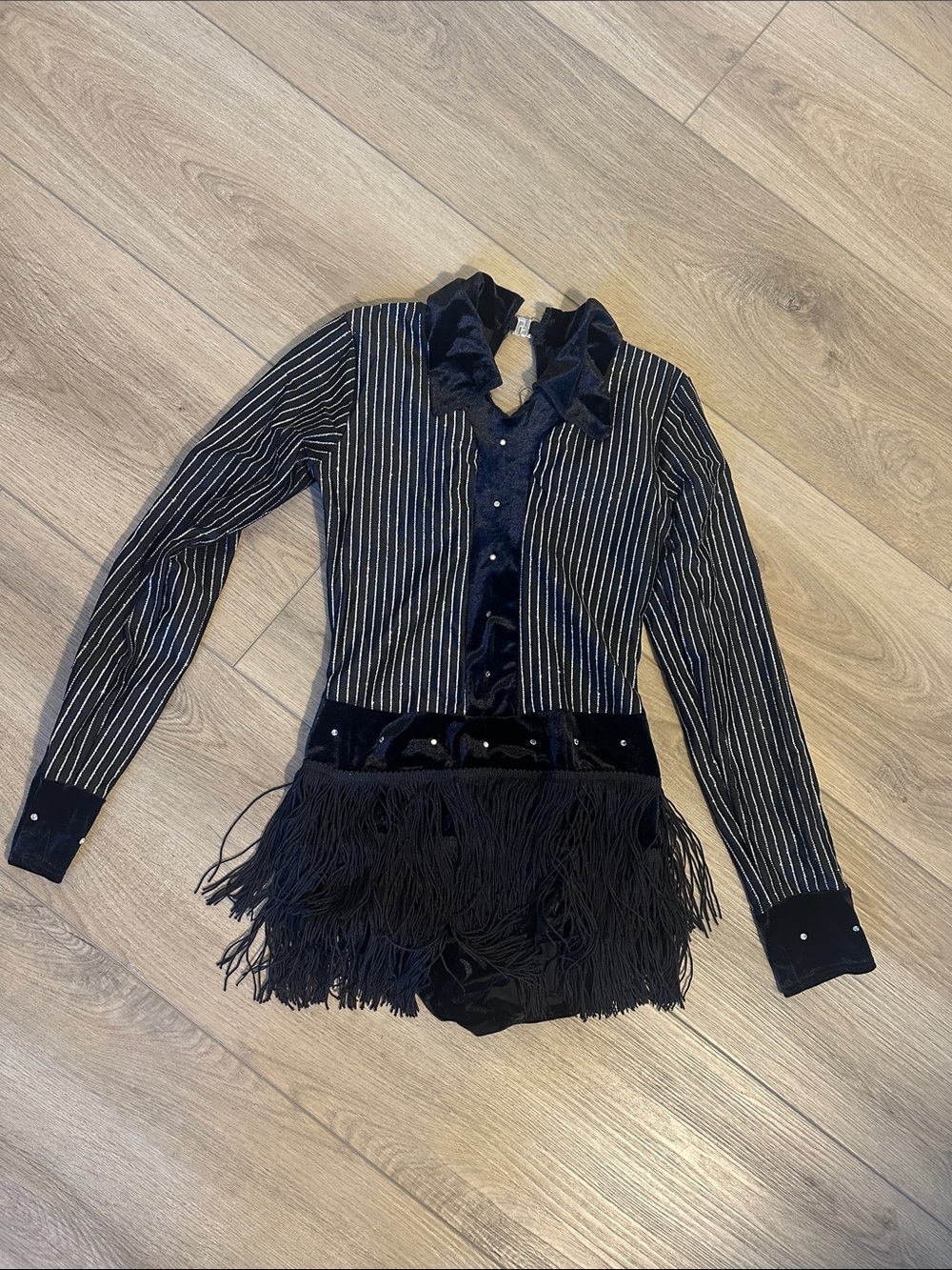 Dance Jazz Tap costume. Black & silver. Jack Skellington perhaps? Adult small